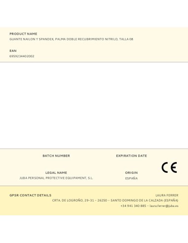 Guante nailon y spandex, palma doble...