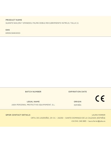 Guante nailon y spandex, palma doble...