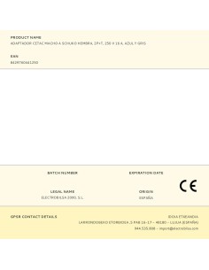 Adaptador cetac macho a schuko hembra, 2p+t, 250 v 16 a, azul y gris 2