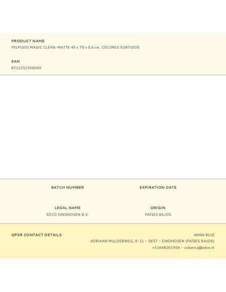 Felpudo magic clean-matte 45 x 70 x 0,6 cm, colores surtidos