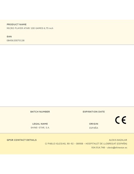 Micro player atari 100 games 6,75 inch