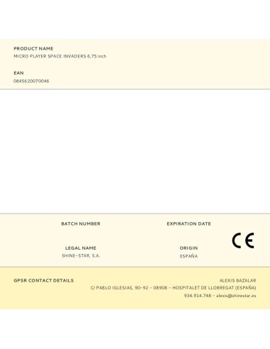 Micro player space invaders 6,75 inch