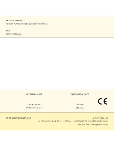 Pocket player space invaders portable