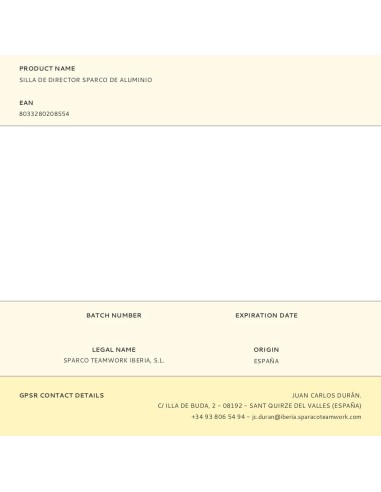 Silla de director sparco de aluminio