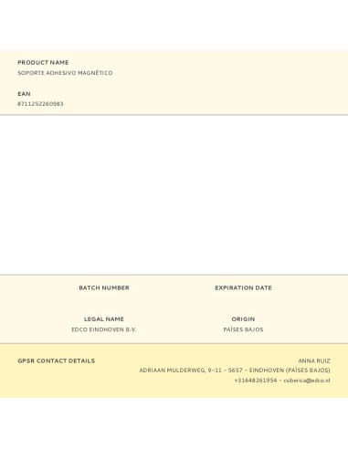 Soporte adhesivo magnético