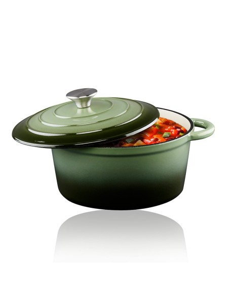Cacerola de hierro fundido esmaltado color verde 3,8 l, ø24 x 11,8 cm