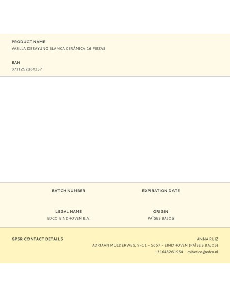 Vajilla 16 piezas blanca cerámica