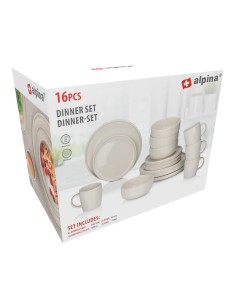 Vajilla 16 piezas crema cerámica 2