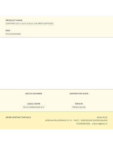 Cubitera colores surtidos 15,2 x 15,2 x 5,8 cm