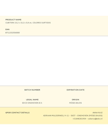 Cubitera colores surtidos 15,2 x 15,2 x 5,8 cm