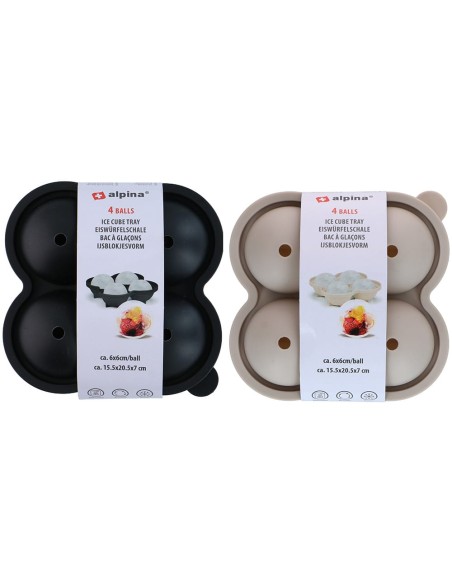 Cubitera para hielos redondos colores surtidos 15,5 x 15,5 x 7 cm