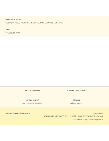 Cubitera hielo picado colores surtidos 17,8 x...