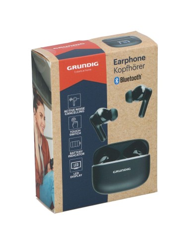 Auriculares earphone bluetooth con estuche negro