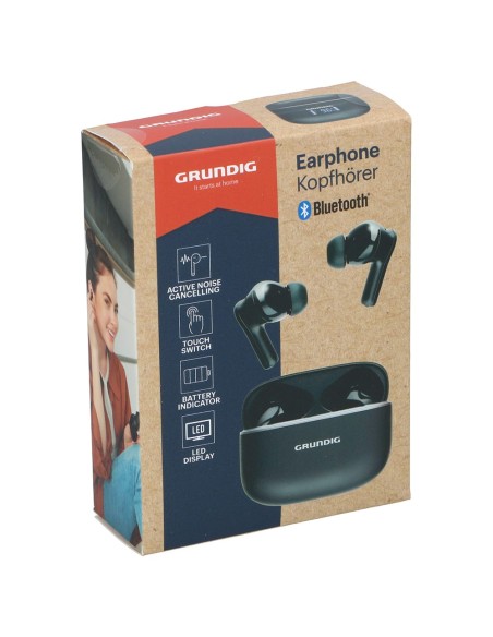 Auriculares earphone bluetooth con estuche negro