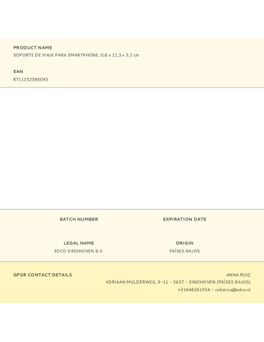 Soporte de viaje para smartphone, 0,8 x 11,3 x...