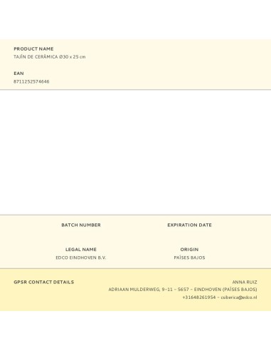 Tajín de cerámica ø30 x 25 cm