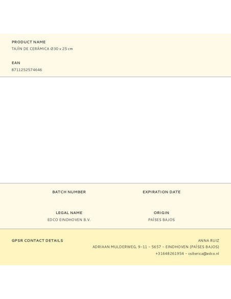 Tajín de cerámica ø30 x 25 cm