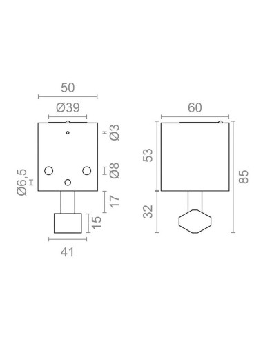 Candado cuadrado cn13 sin base con llave...