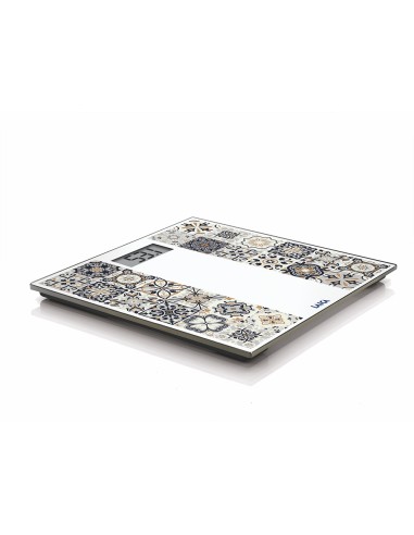 Báscula de baño electrónica con batería recargable cárga máxima 180 kg modelo estampado marrón