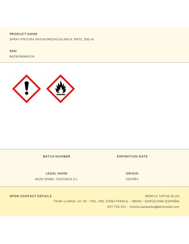 Spray pintura antihumedad blanca mate 500 ml