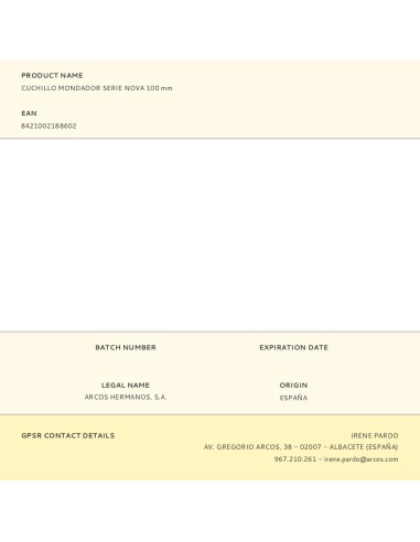 Cuchillo mondador serie nova 100 mm