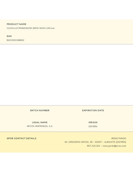 Cuchillo mondador serie nova 100 mm