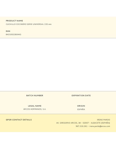 Cuchillo cocinero serie universal 155 mm