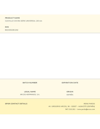 Cuchillo cocina serie universal 130 mm
