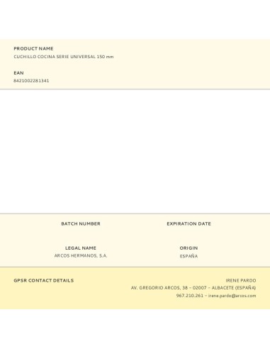 Cuchillo cocina serie universal 150 mm