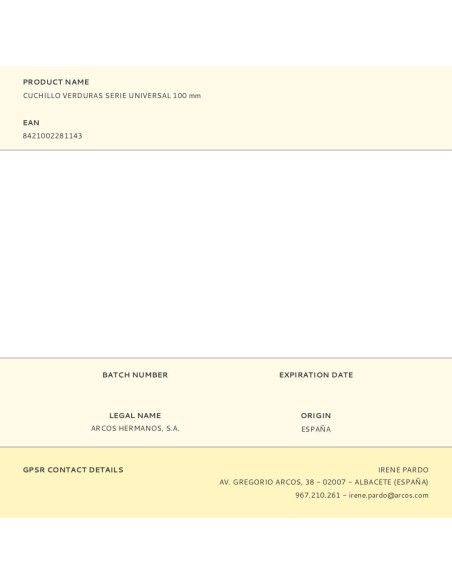 Cuchillo verduras serie universal 100 mm