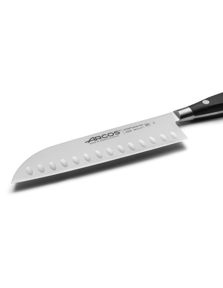 Cuchillo santoku con alveolos serie riviera 180 mm
