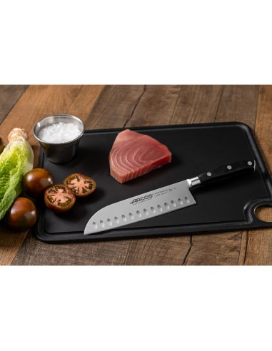 Cuchillo santoku con alveolos serie riviera 180 mm
