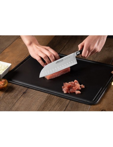 Cuchillo santoku con alveolos serie riviera 180 mm