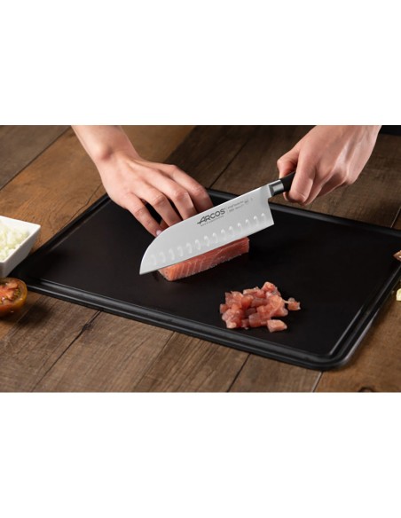 Cuchillo santoku con alveolos serie riviera 180 mm