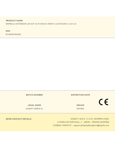 Bombilla estándar led e27 23 w 3452 lm 4000 k...