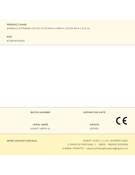 Bombilla estándar led e27 23 w 3452 lm 4000 k luz día ø9,5 x 16,5 cm