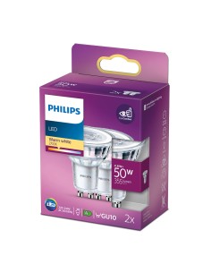 Bombilla gu10 led 4,6 w 355 lm 2700 k luz cálida, 2 uds 2
