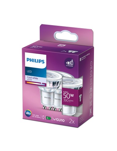 Bombilla gu10 led 4,6 w 390 lm 4000 k luz día,...