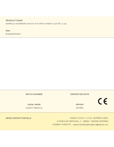 Bombilla estándar led e27 9 w 1055 lm 4000 k...