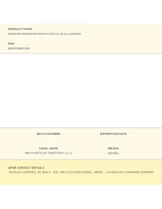 Pasador reforzado base plástica 20 mm dorado 2