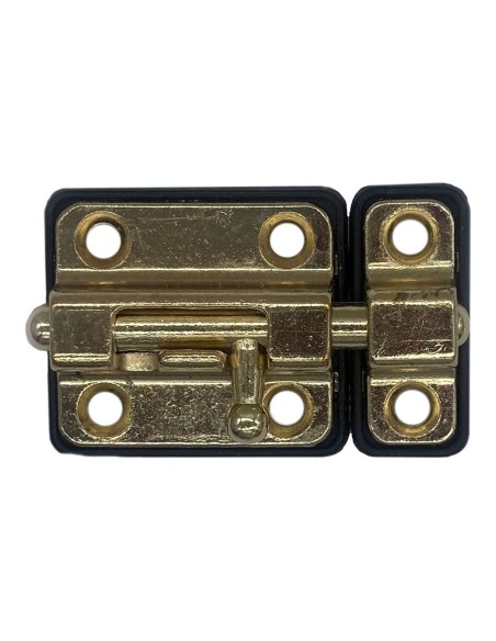 Pasador cerrojo base plástica 35 mm dorado