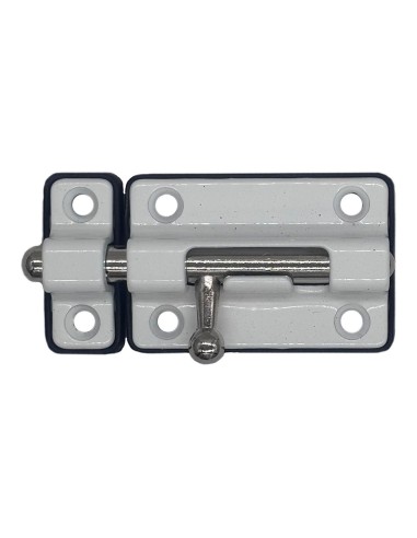 Pasador cerrojo base plástica. 50 mm blanco