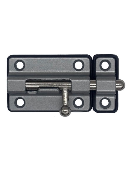 Pasador cerrojo base plástica 50 mm cromo mate