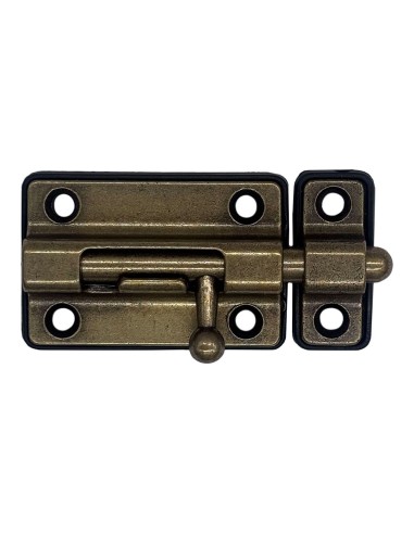 Pasador cerrojo base plástica. 50 mm cuero