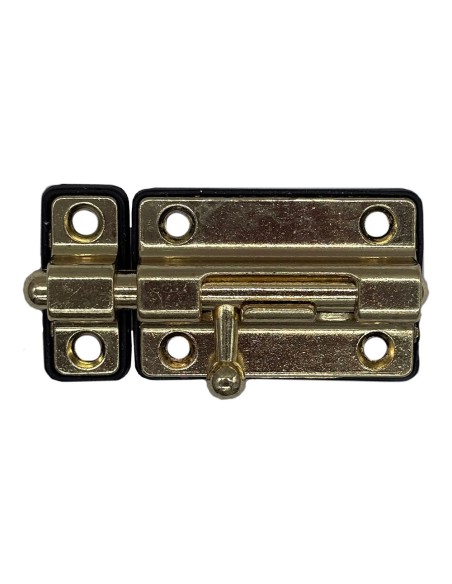 Pasador cerrojo base plástica 50 mm dorado