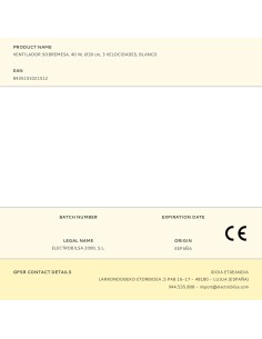 Ventilador sobremesa, 40 w, ø30 cm, 3 velocidades, blanco 2