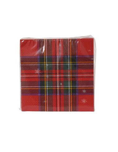 Servilletas de papel estampadas verde/rojo 33 x 33 cm