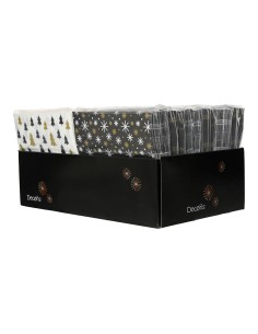 Servilletas de papel estampadas dorado, negro y blanco 33 x 33 cm 2