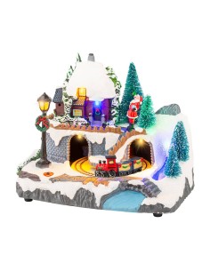 Escena navideña con movimiento y luz, modelos variados 20,8 x 13,9 x 17 cm