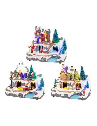 Escena navideña con movimiento y luz, modelos...